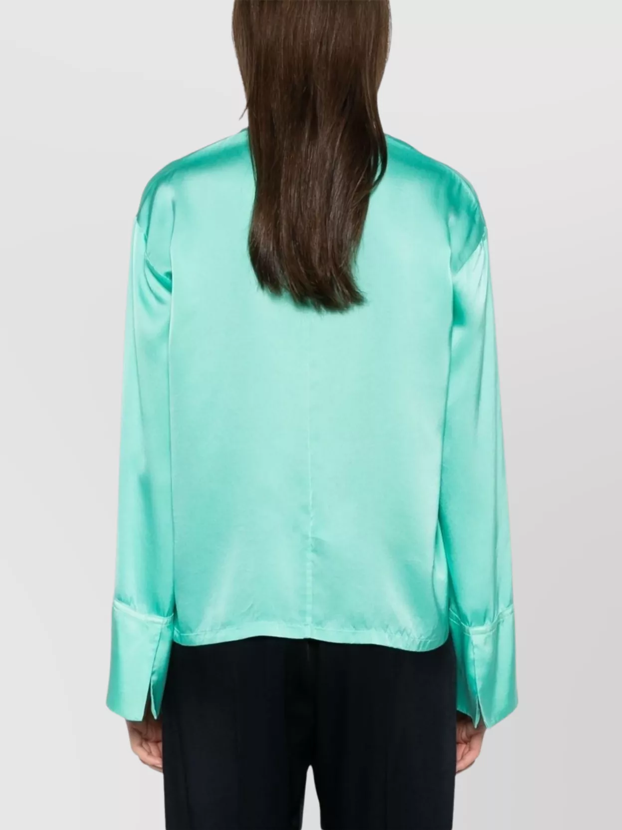 Shop Forte Forte Silk Blouse V-neck Cuffed Sleeves