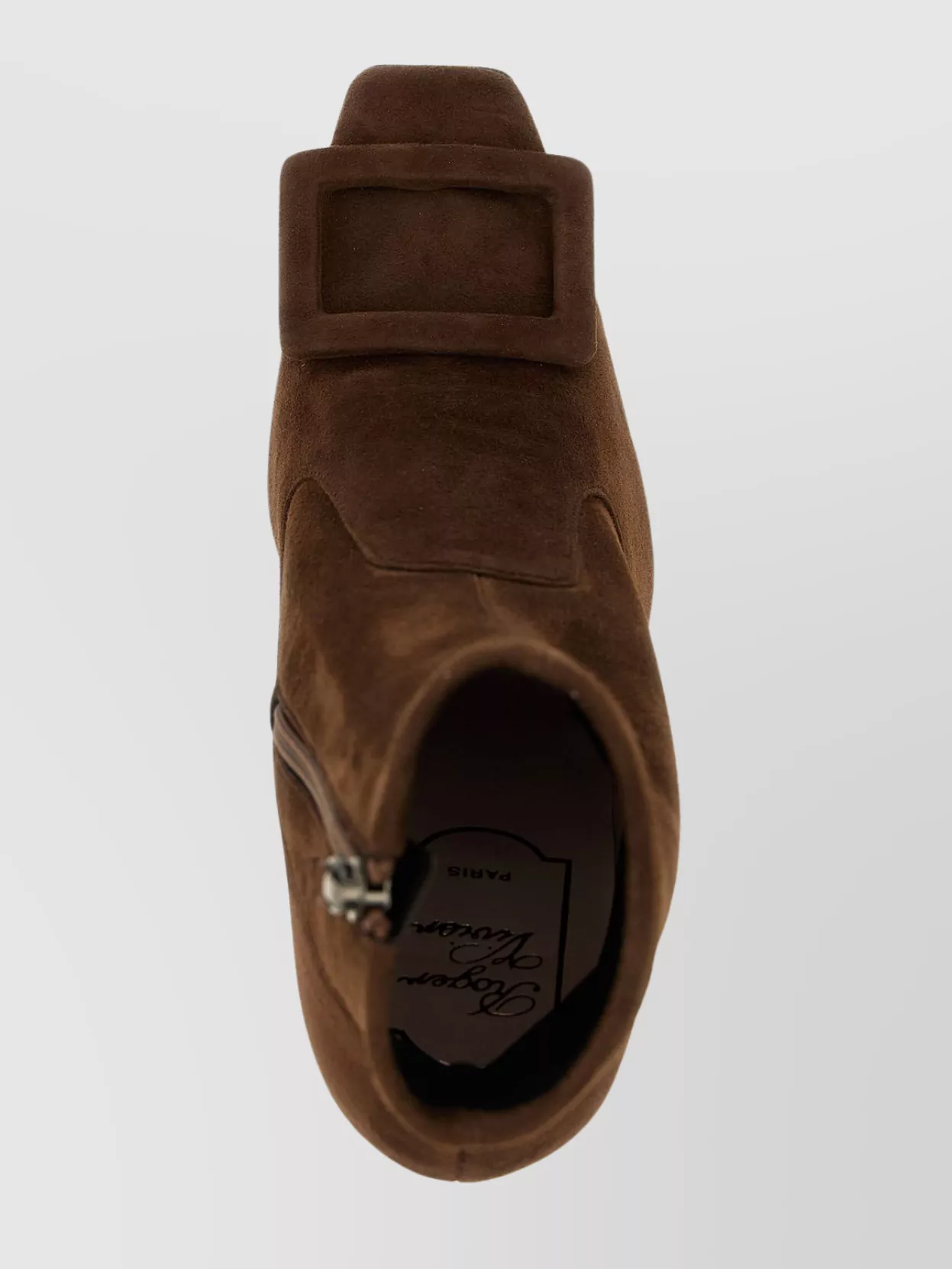 Roger Vivier Square Buckle Suede Ankle Boots