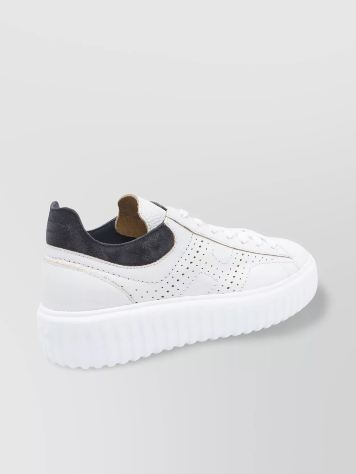 Hogan Low Top Leather Sneakers With Platform Sole