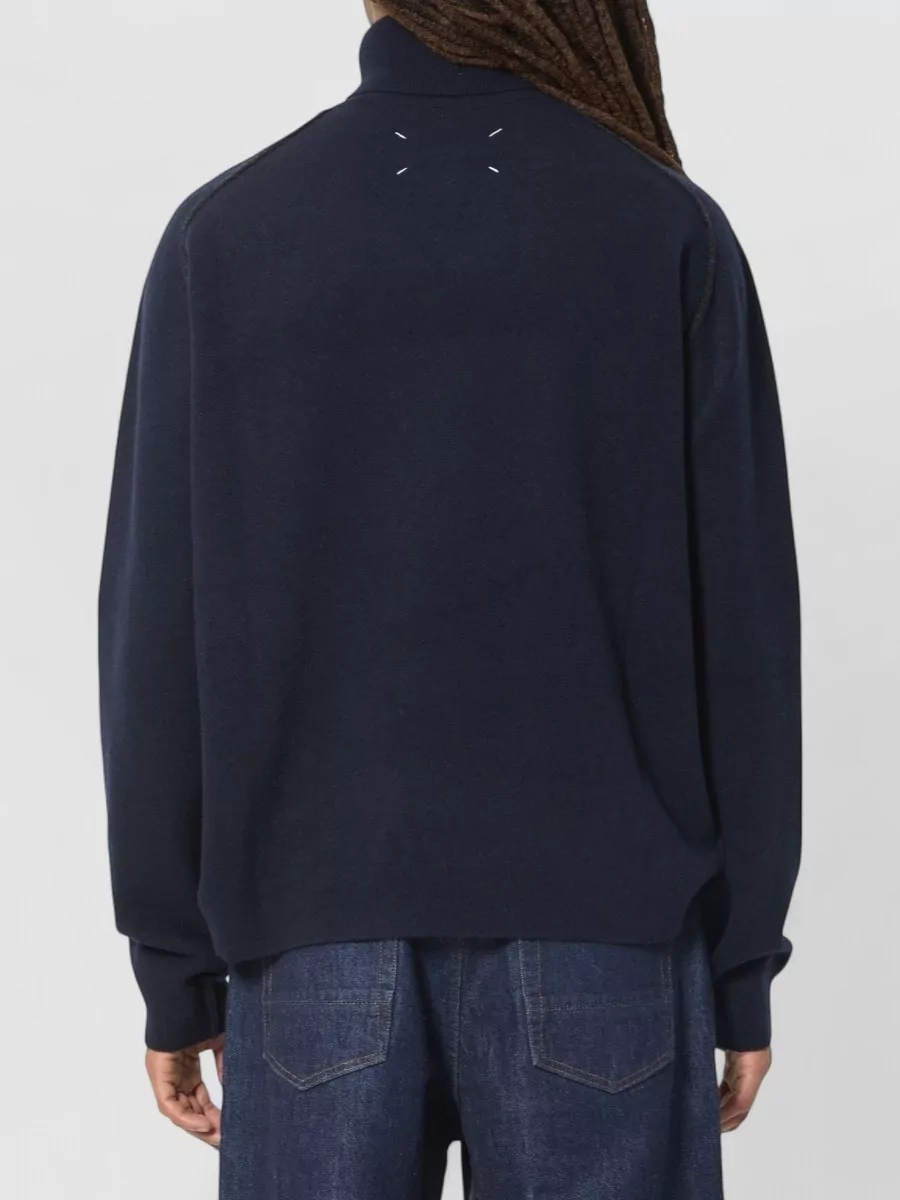 Maison Margiela Virgin Wool Ribbed Turtleneck Sweater