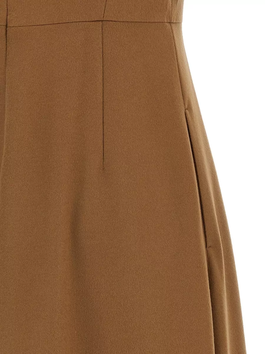 S Max Mara Wool Curva Sleeveless V-Neck Midi Dress