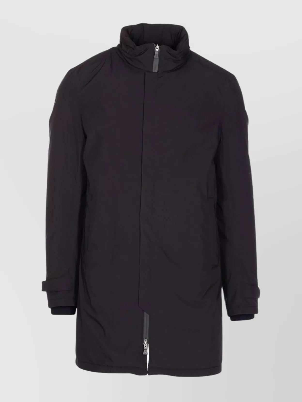 Herno Down Jacket With High Neck And Side Pockets In Blue
