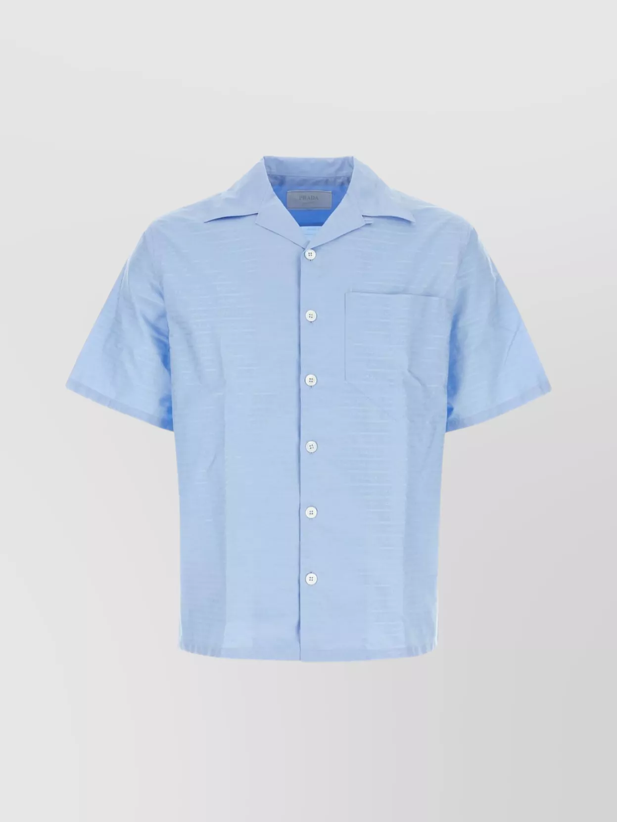Shop Prada Embroidered Poplin Shirt With Chest Pocket And Slits