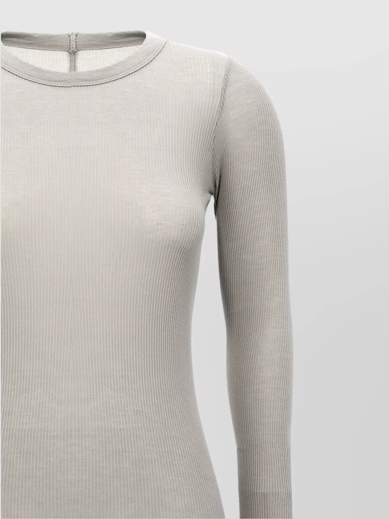 Rick Owens Ribbed Crew Neck Long Sleeve T-Shirt