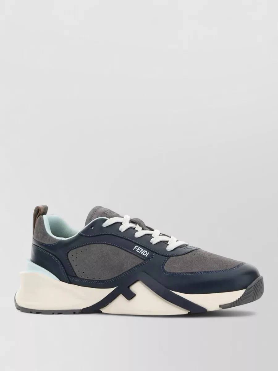 Fendi Leather and suede low-top sneakers