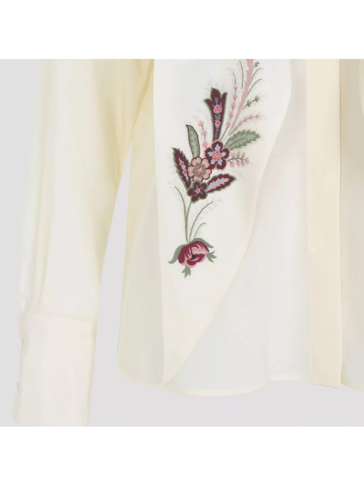 Etro Embroidered Floral Long Scarf Tie Shirt