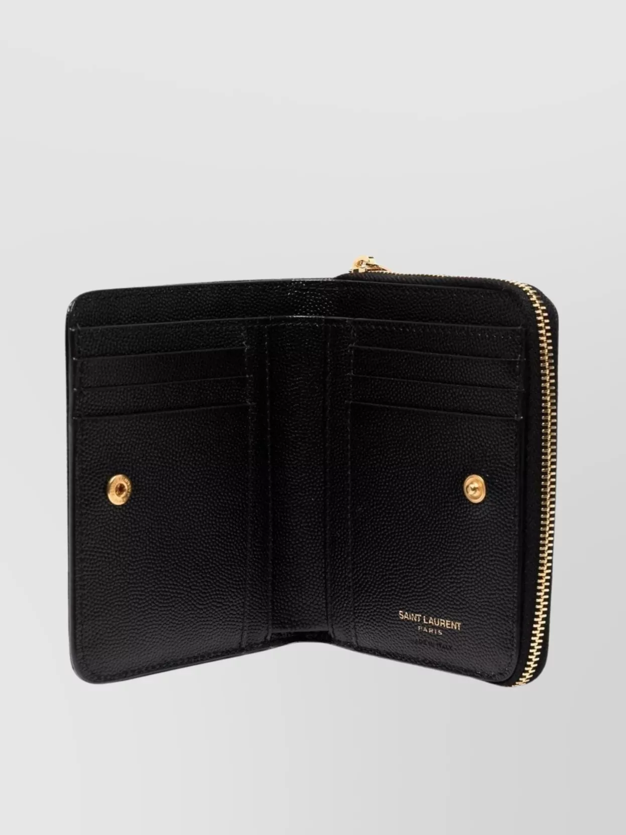 Saint Laurent Quilted Compact Zip Around Wallet