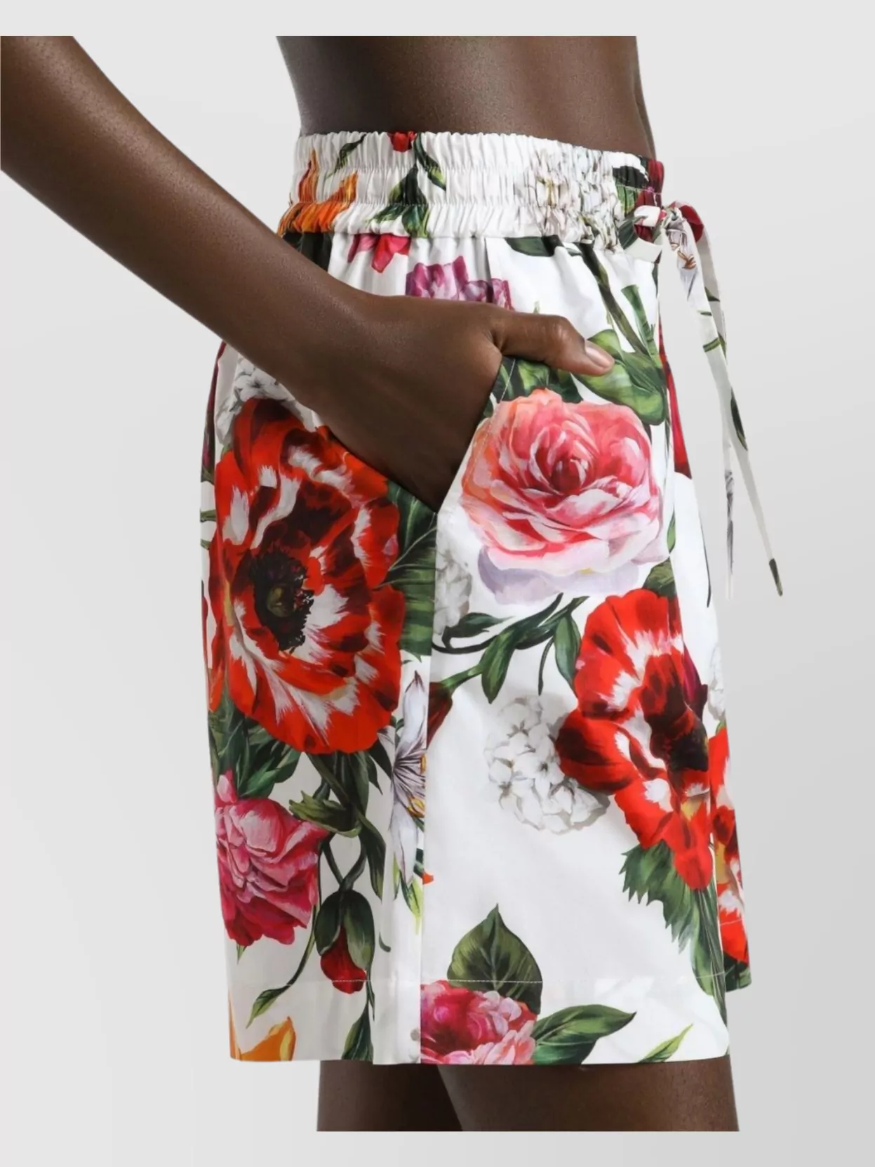 Dolce&Gabbana Floral Pattern Cotton Shorts