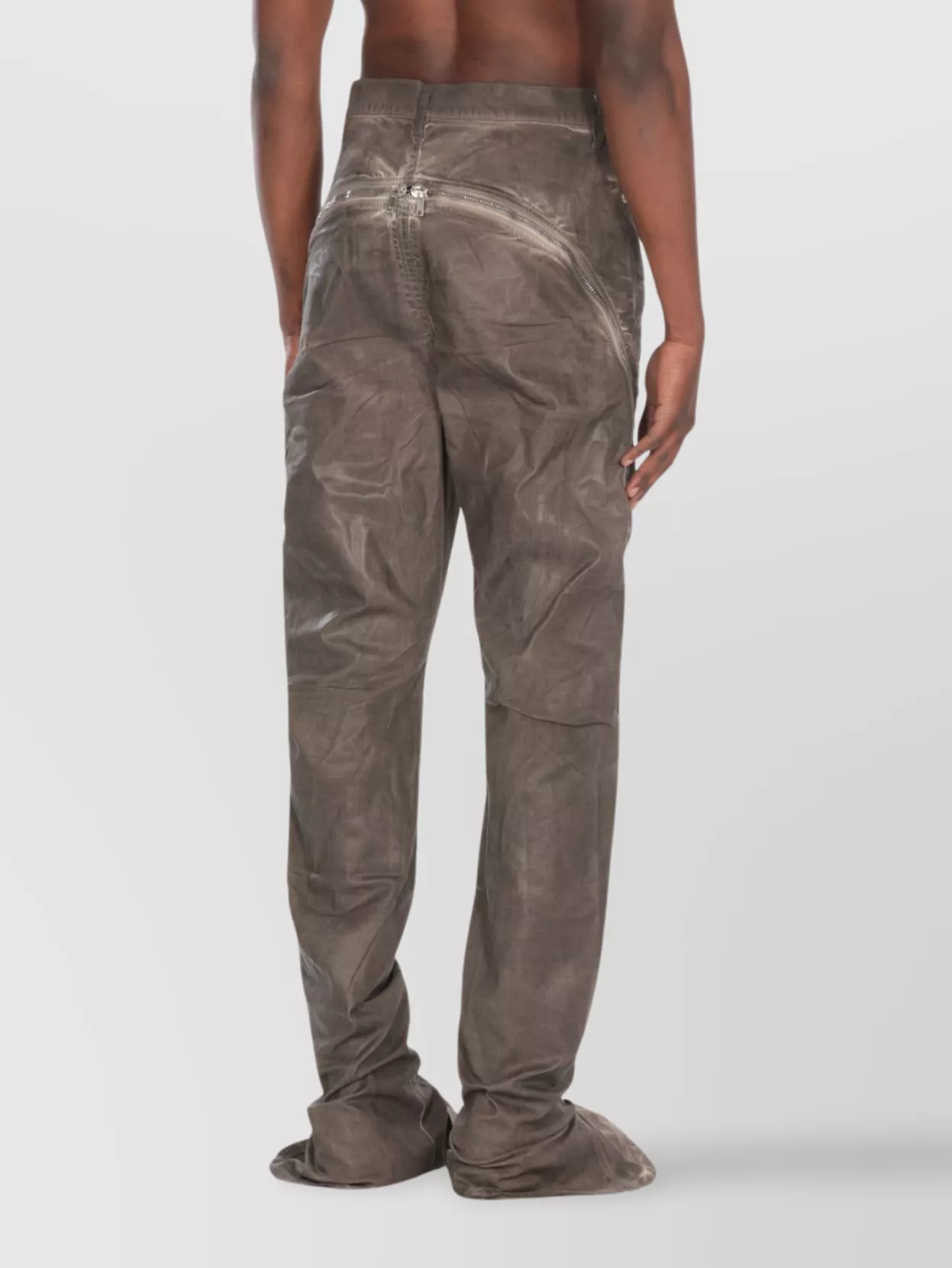 Rick Owens Drkshdw Straight Cotton Trousers Distressed Finish