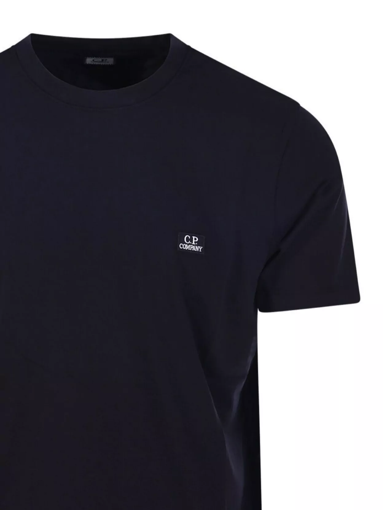 C.p. Company Blue T-shirt With Logo Printed On The Front