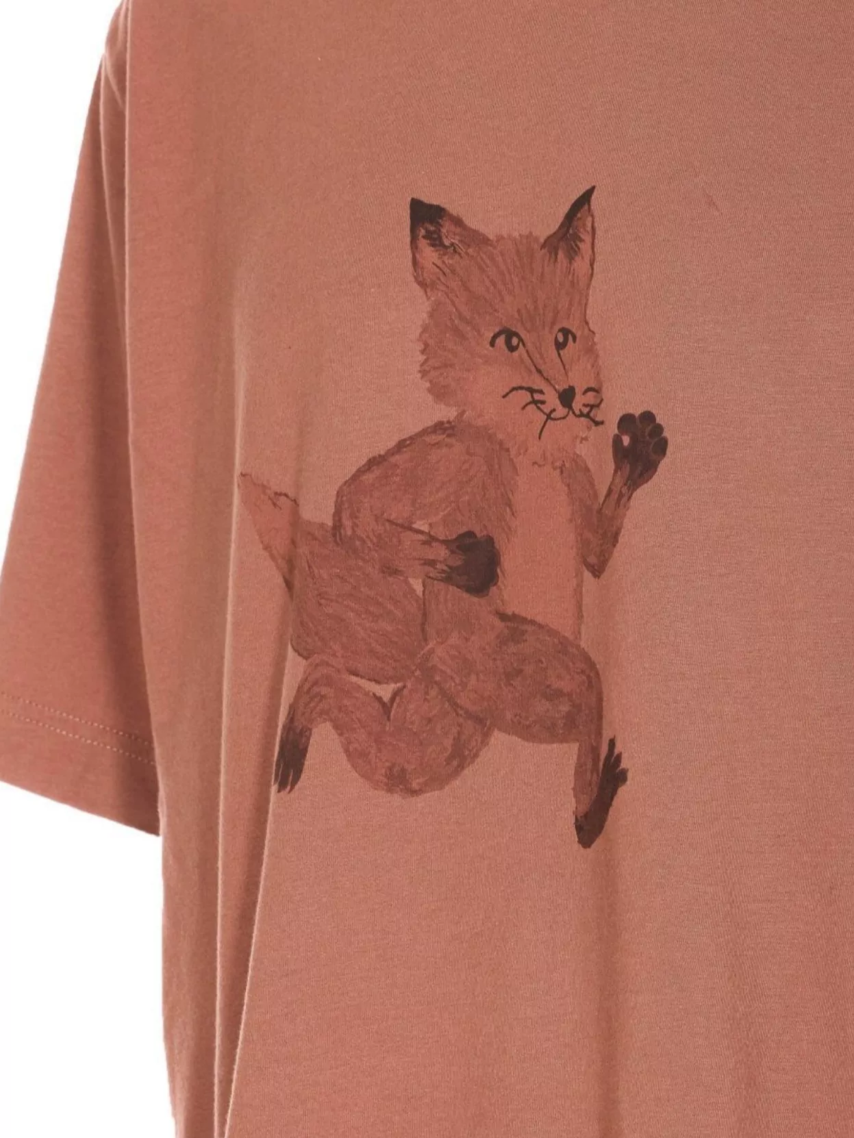 Shop Maison Kitsuné Fox Speedy Graphic Print Crewneck T-shirt