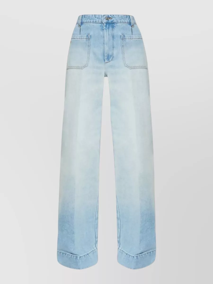 Victoria Beckham Alina Regular Fit Denim Trousers Five Pockets In Blue