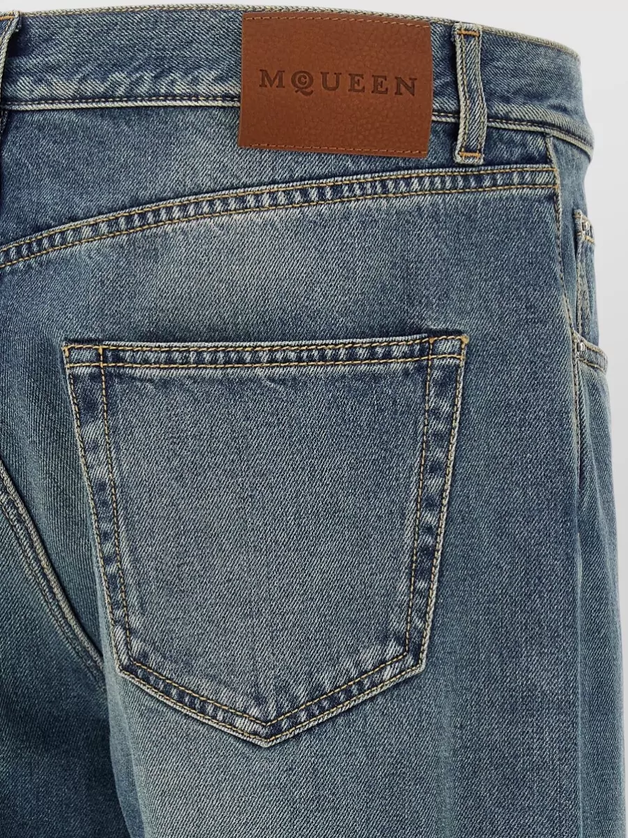Mc Queen Denim Straight-Leg Jeans