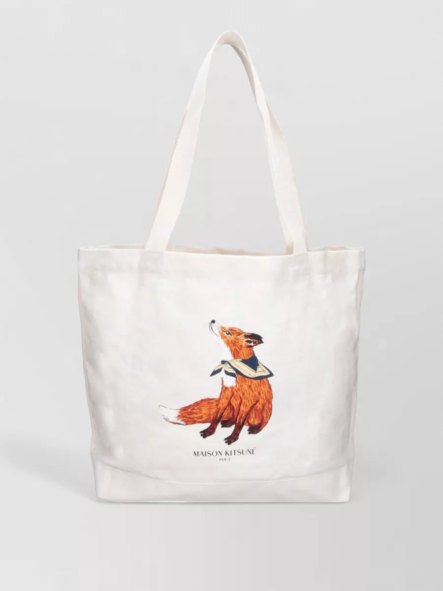 Maison Kitsuné cotton printed tote bag