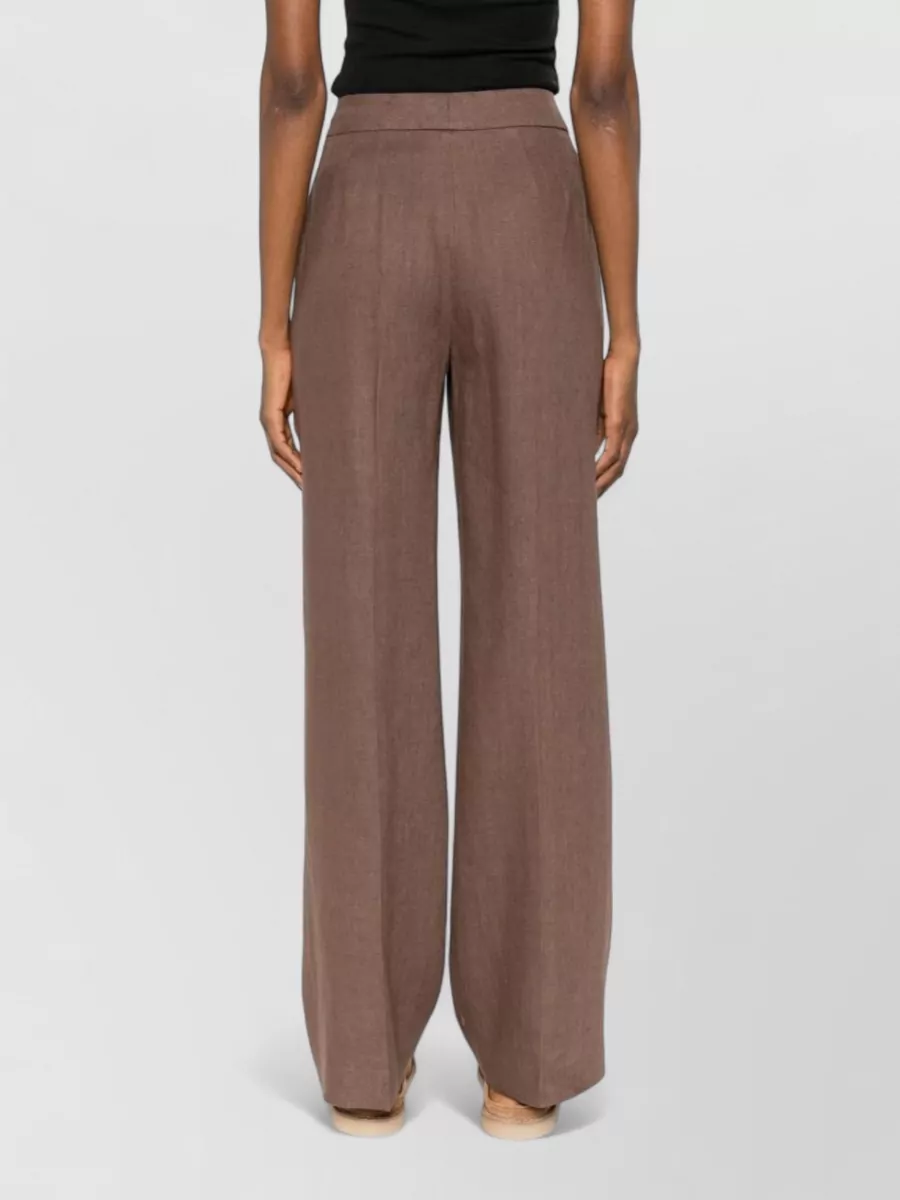 Via Masini 80 Linen Wide-Leg Trousers