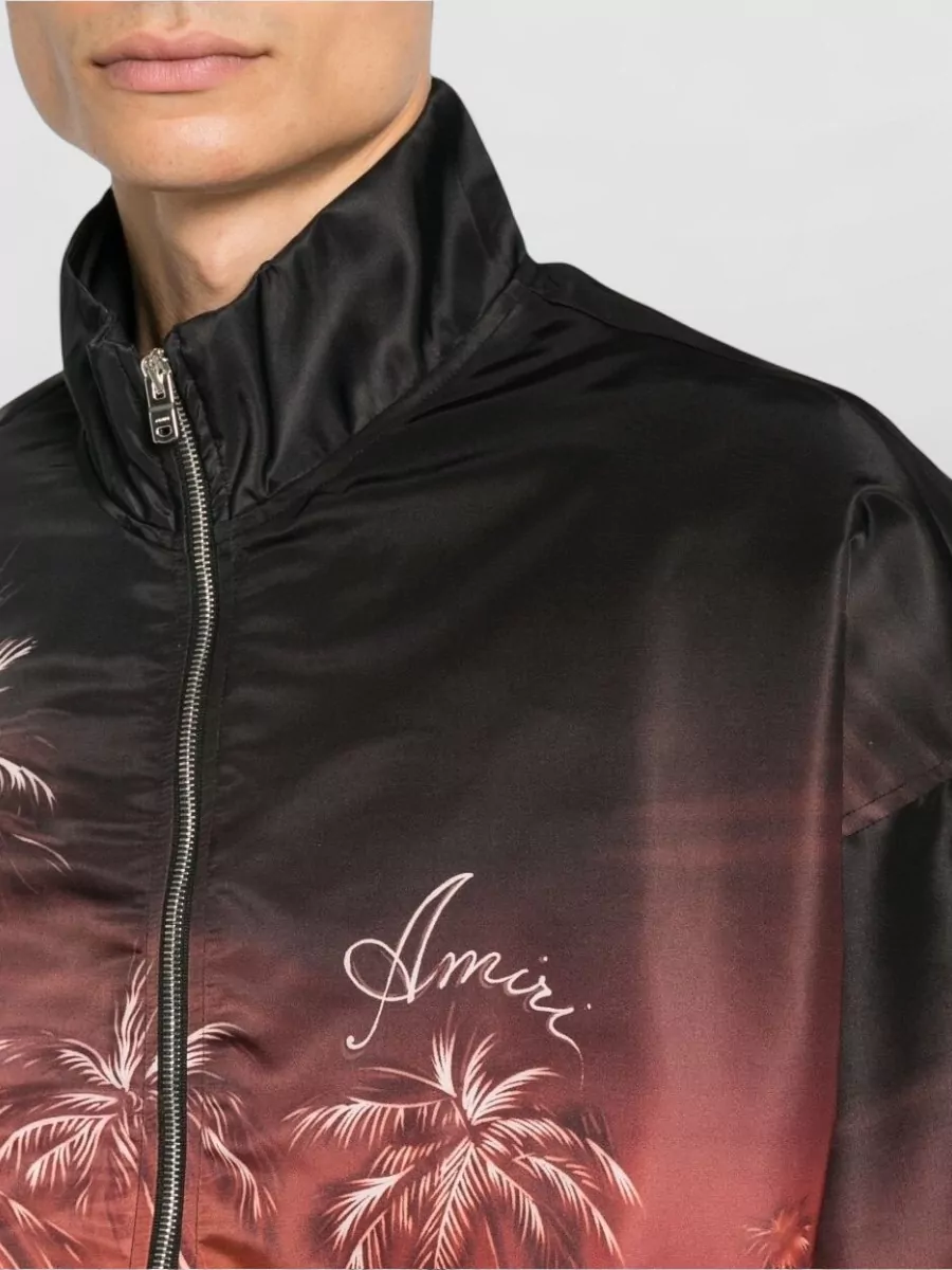 Amiri Palm Print Nylon Bomber Jacket