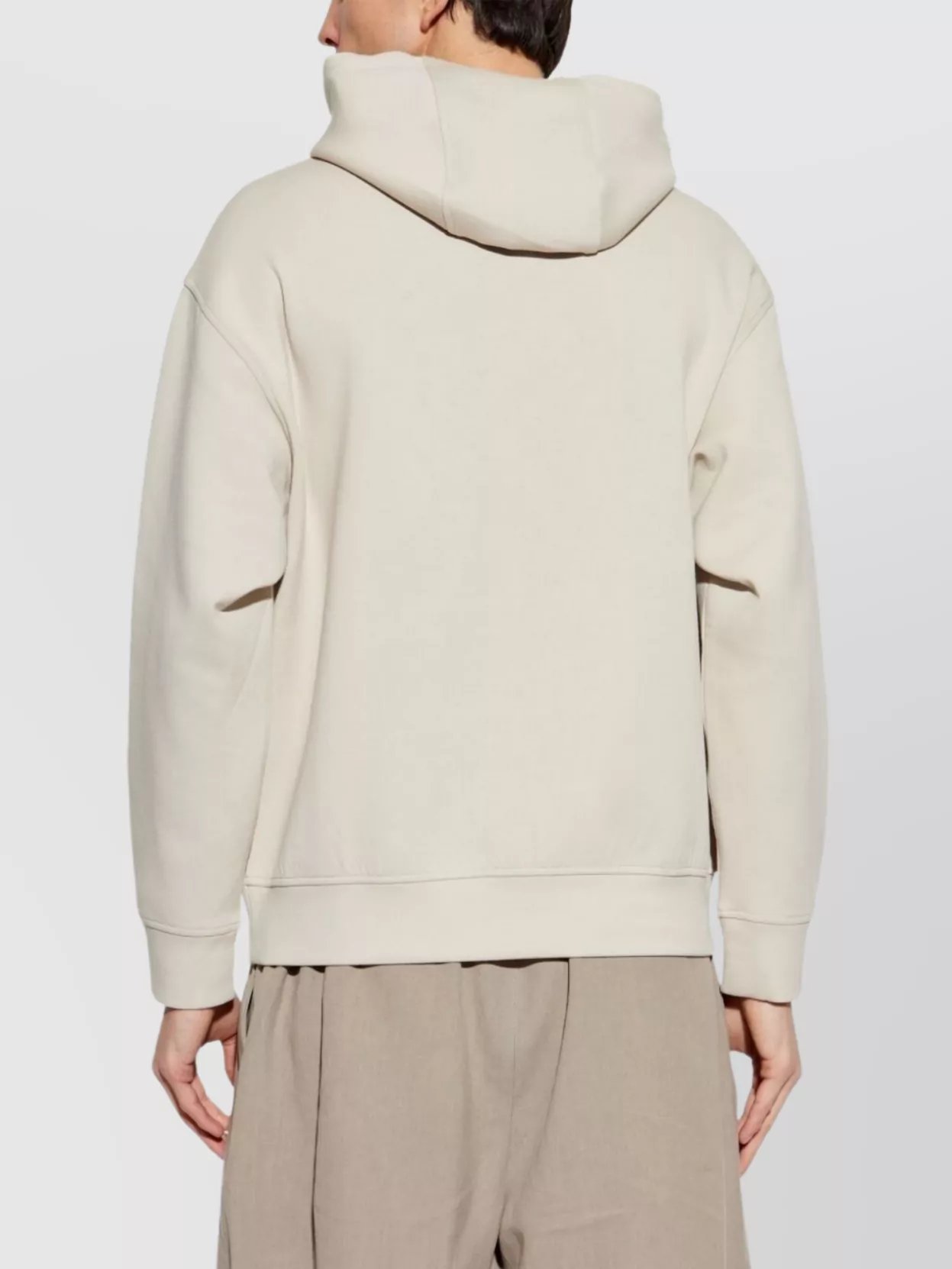 Emporio Armani Logo Drawstring Hood Cotton Sweater