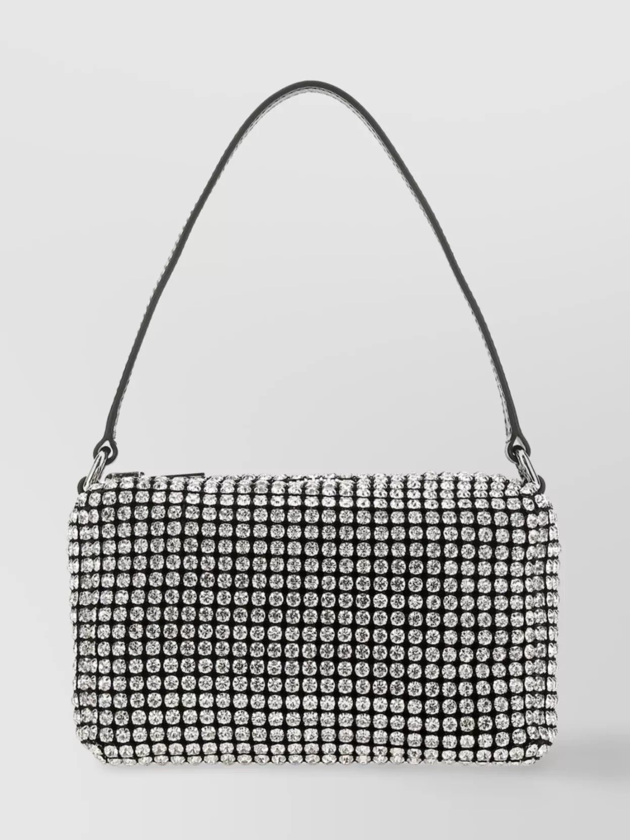 Shop Alexander Wang Medium Crystal Chain Shoulder Bag In Black