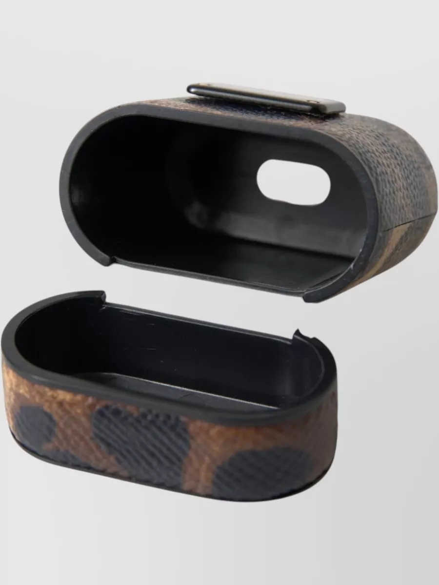 Dolce&Gabbana Leopard-Print Calfskin Leather Airpods Case