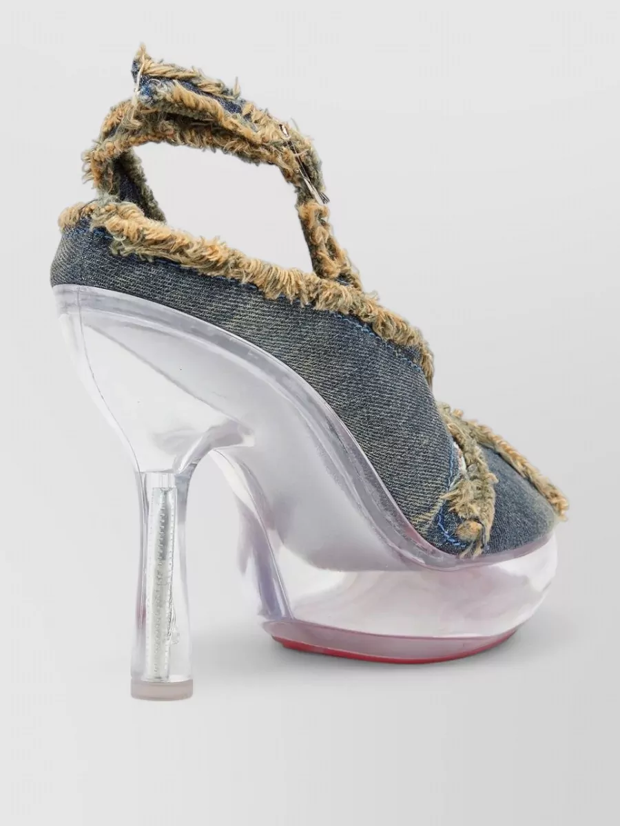 Diesel Denim Peep-Toe Slingback Sandals