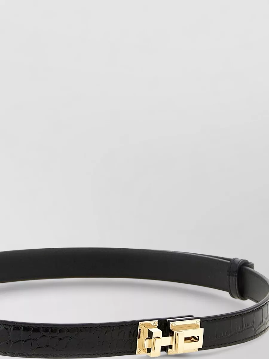 Tom Ford Croc Embossed T Shape Adjustable Belt