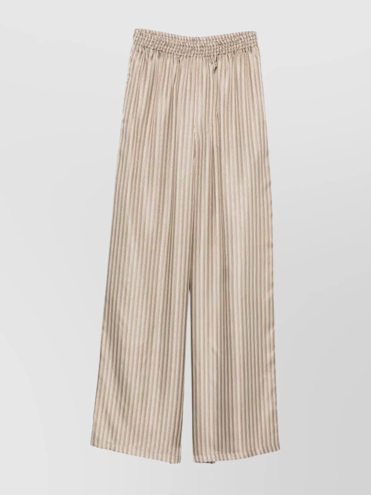 Max Mara Ladino Striped Silk Trousers In Neutral