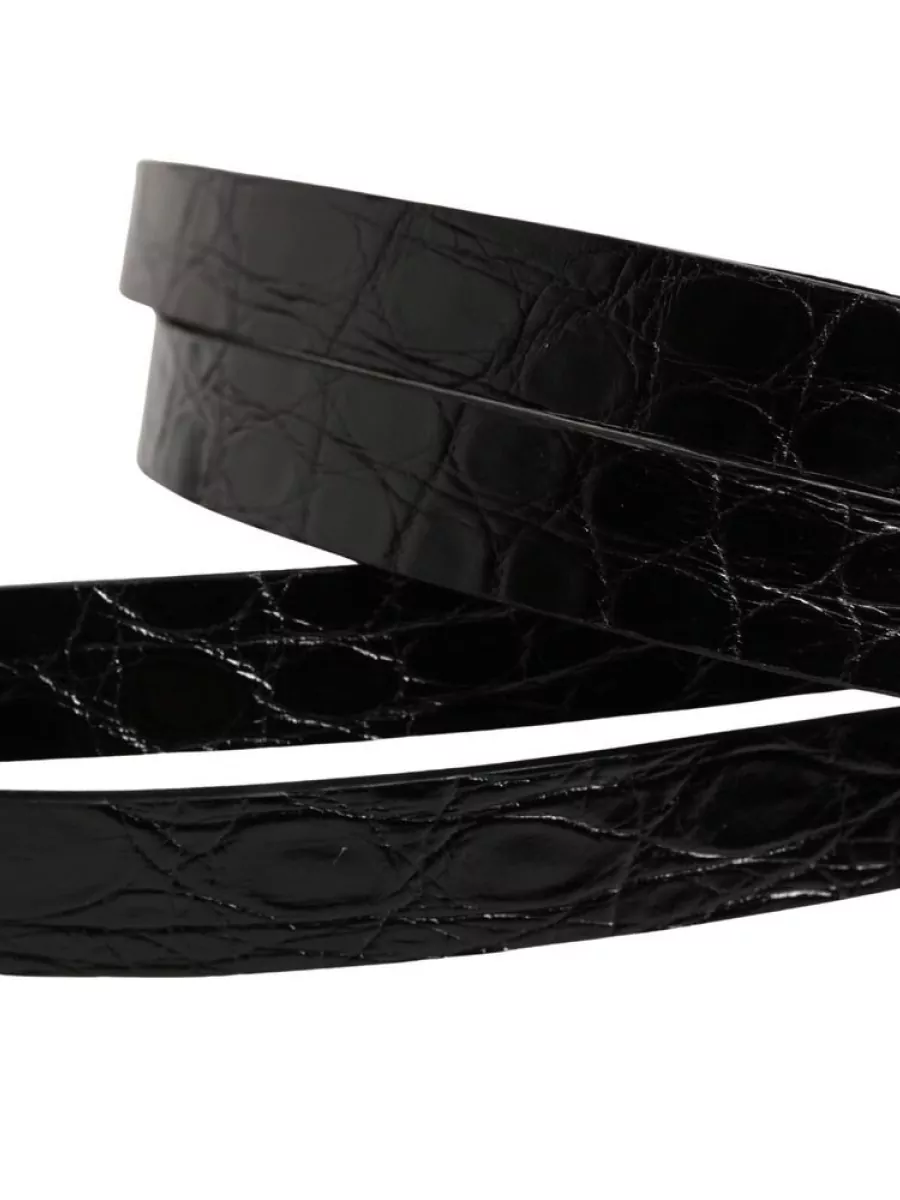 Dolce&Gabbana Caiman Leather Double Strap Belt