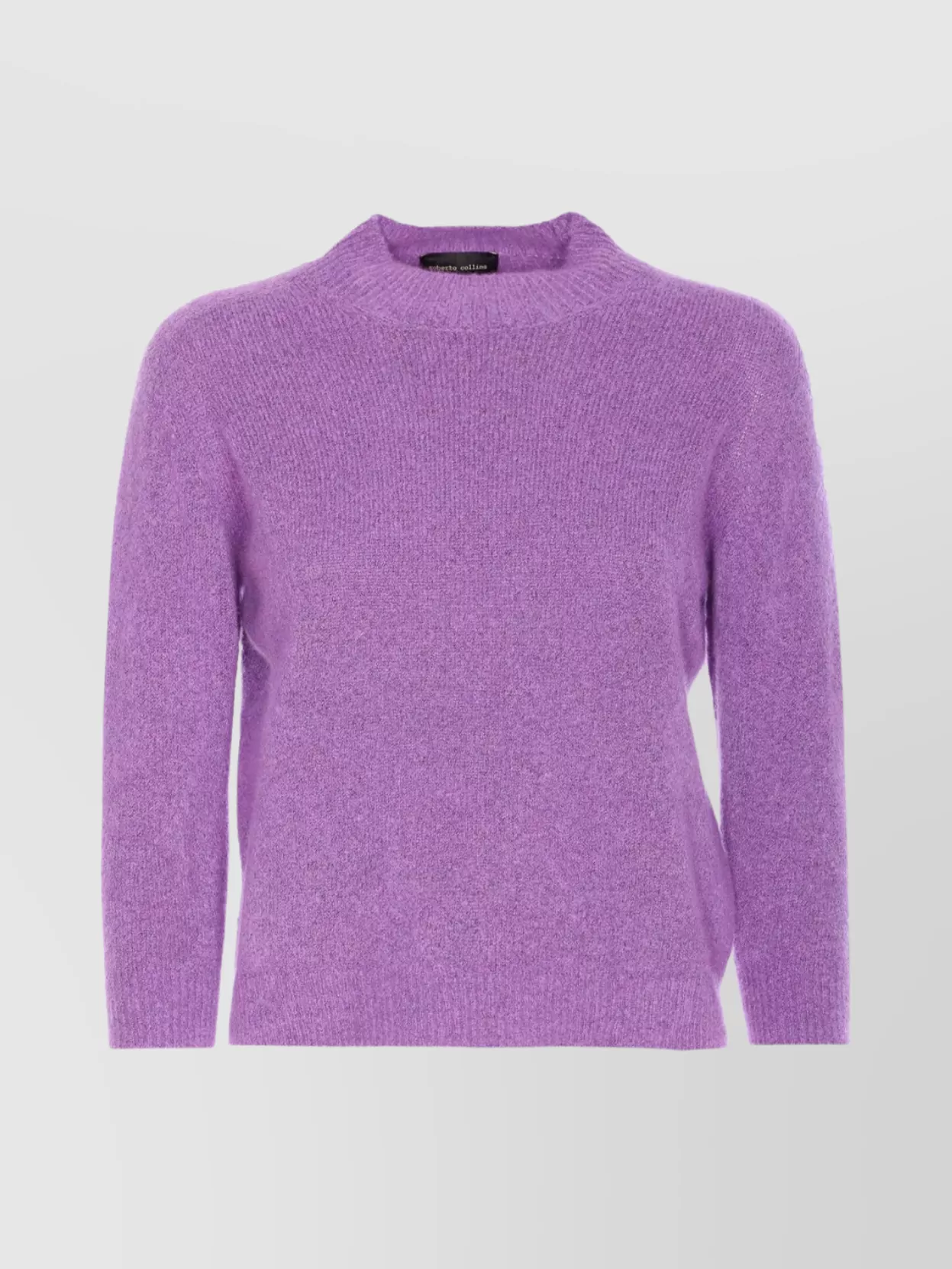 Roberto Collina Soft Knit Sweater Crewneck Design In Purple