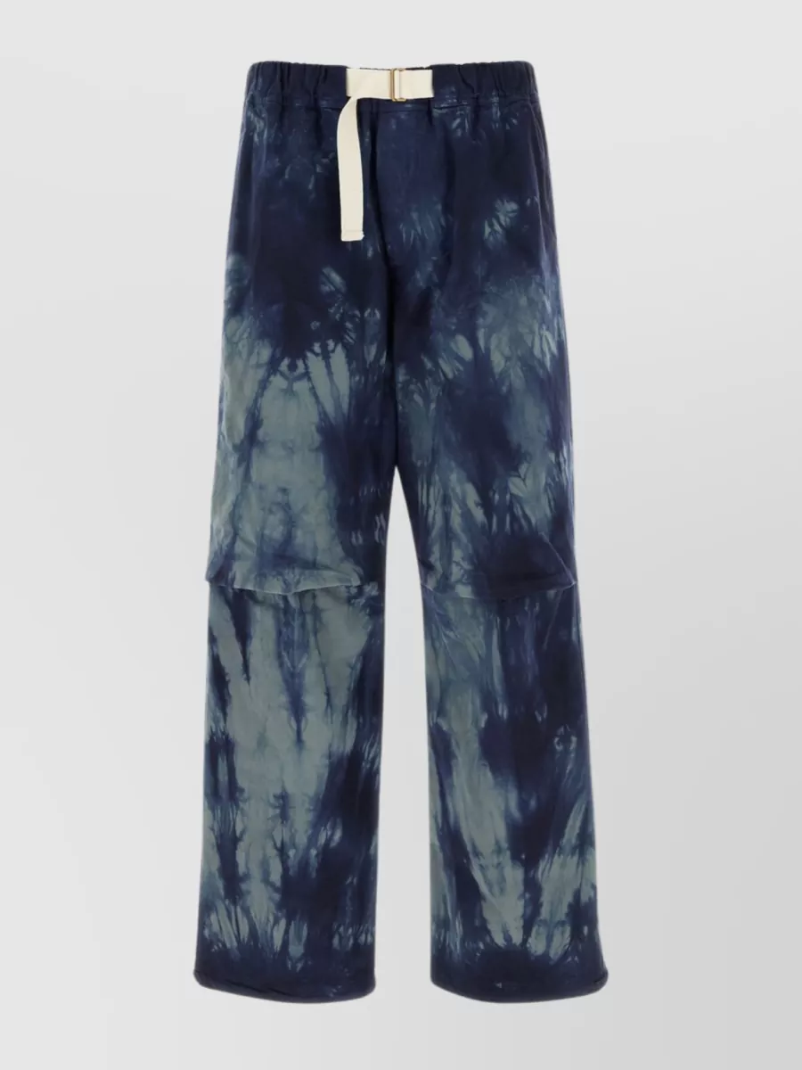 Shop Darkpark Tie-dye Wide-leg Cotton Pant In Blue
