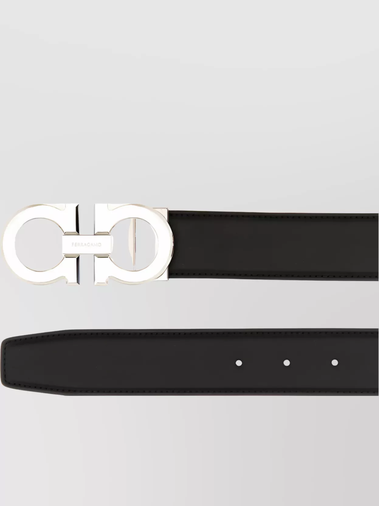 Ferragamo Leather Belt Adjustable Metal Buckle