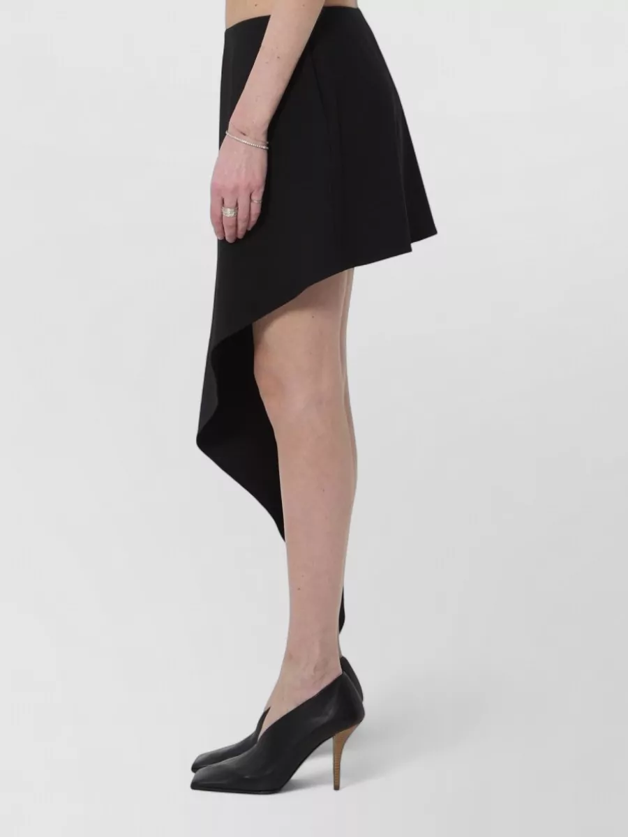 Alaïa Virgin Wool Asymmetric Mid-Rise Mini Skirt