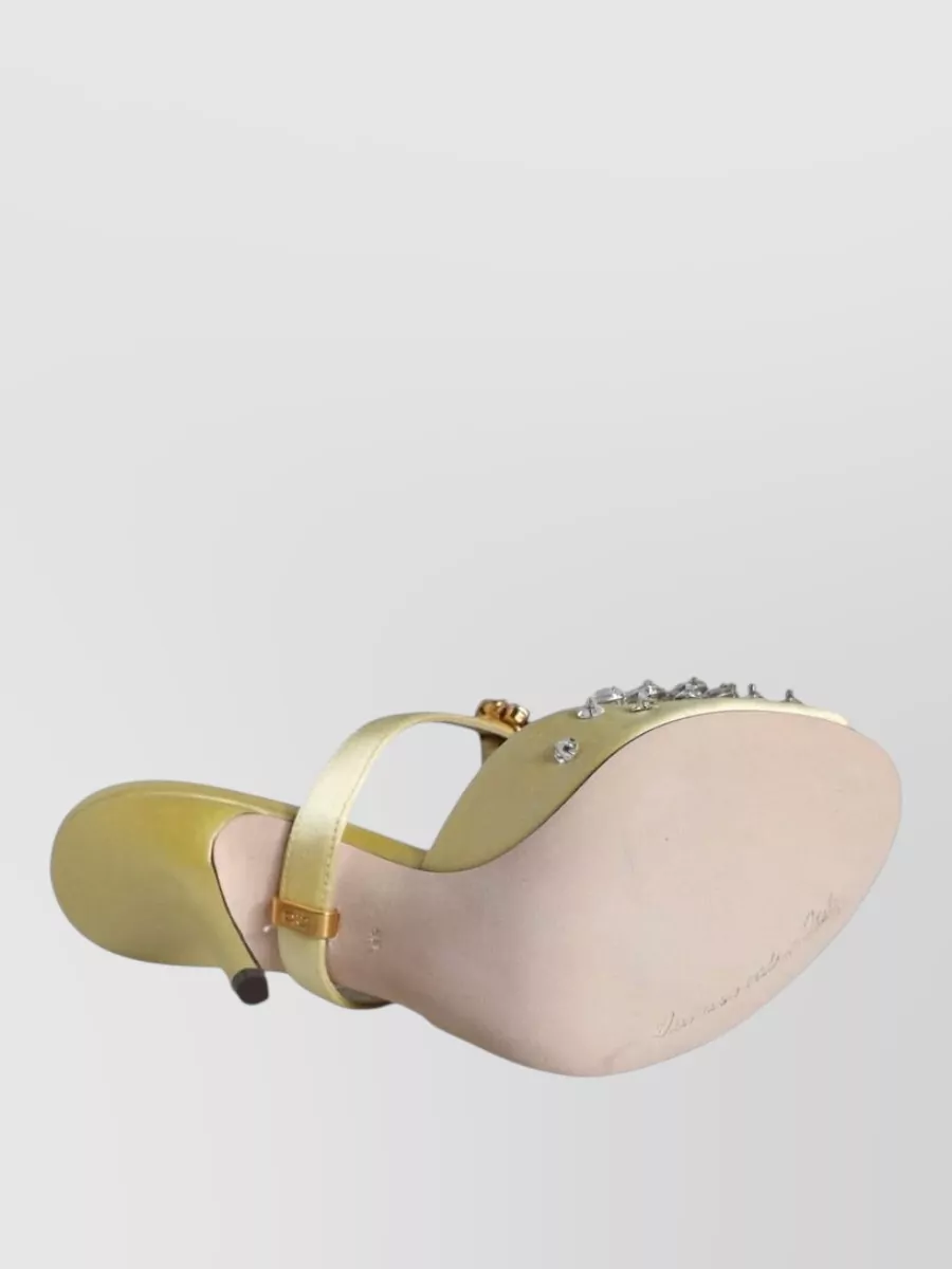 Dolce&Gabbana Crystal-Embellished Satin Mules