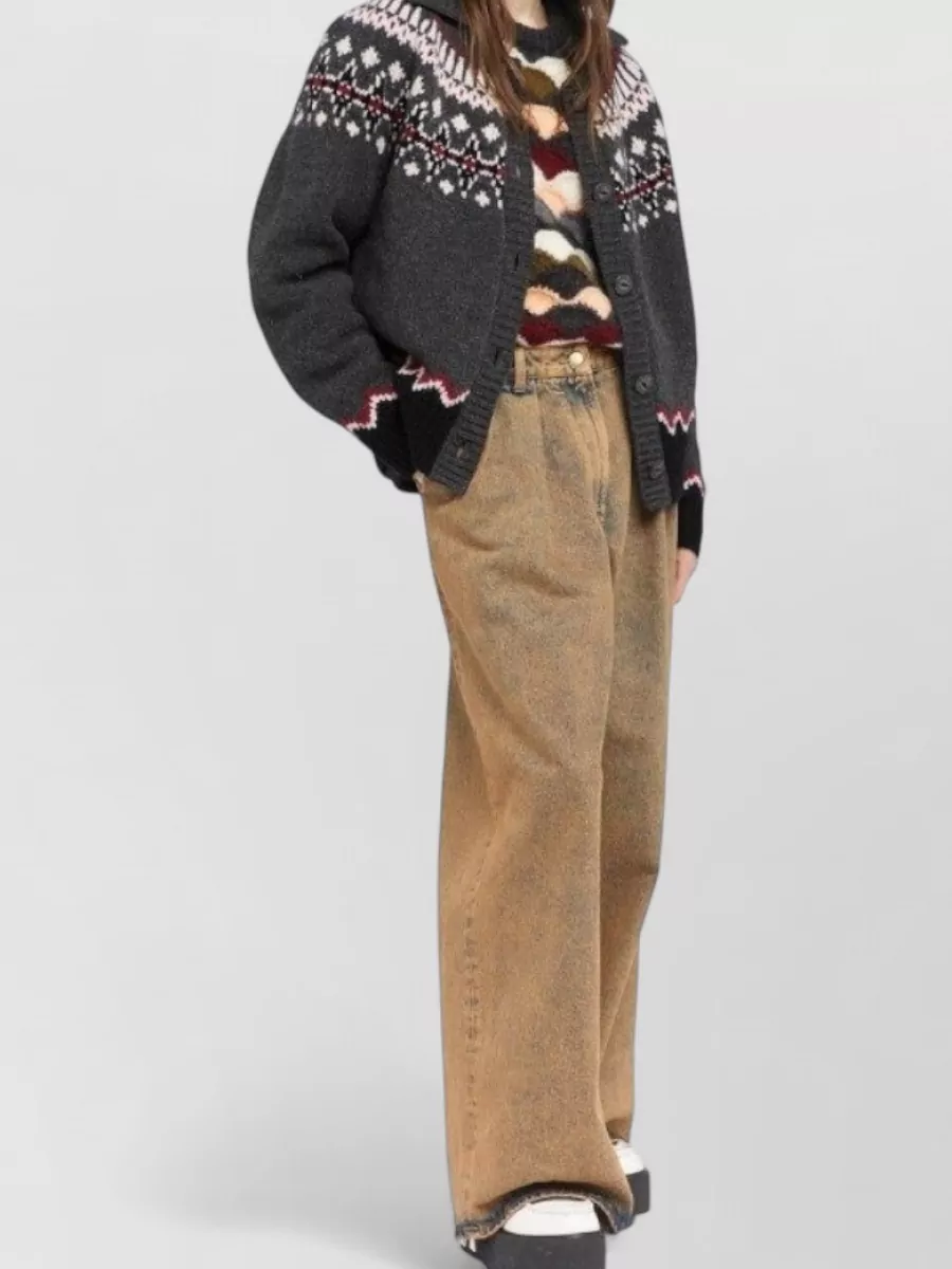 Alanui Virgin Wool Fair Isle Jacquard Knit Cardigan