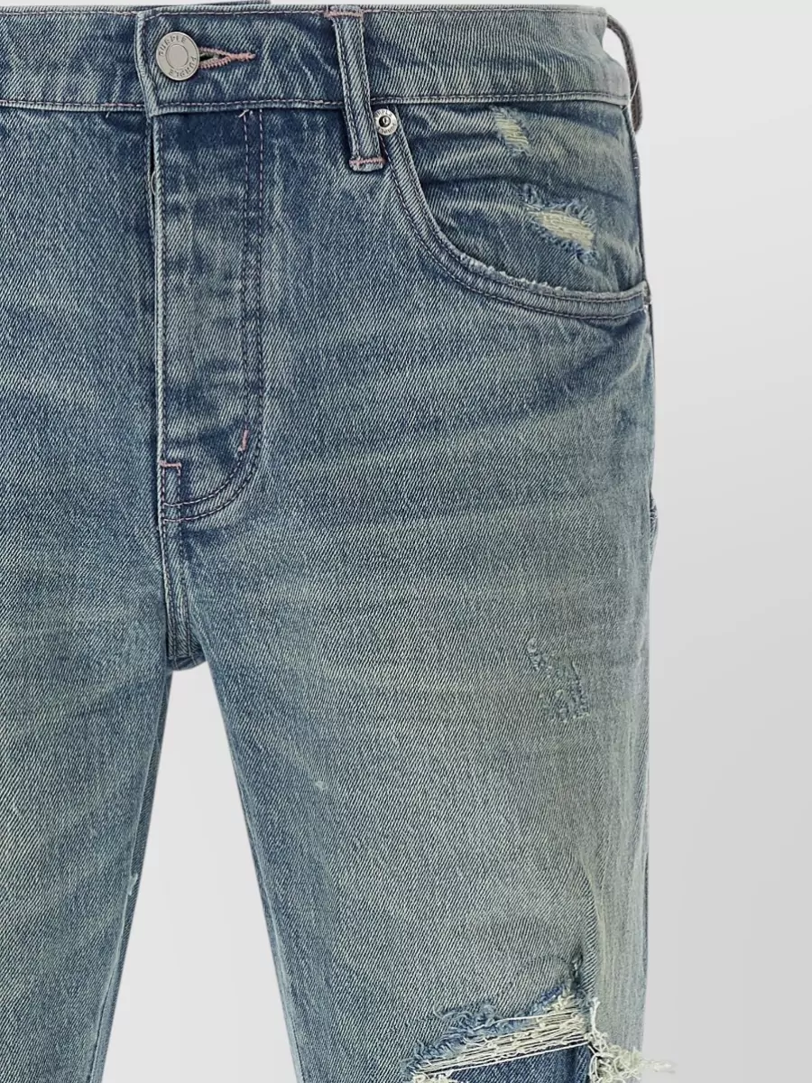 Purple Low-Rise Straight-Leg Denim Jeans