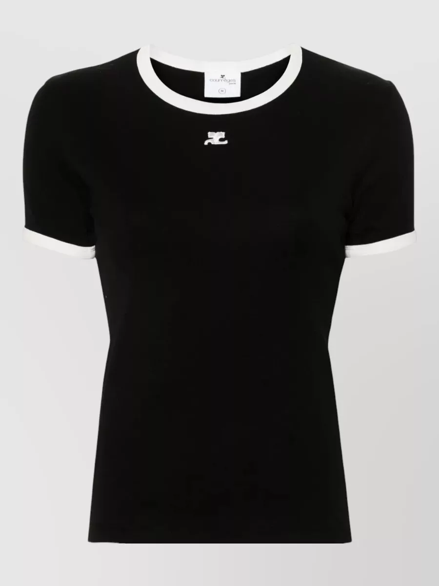 Courrèges Signature Contrast Crew Neck Short Sleeve T-Shirt