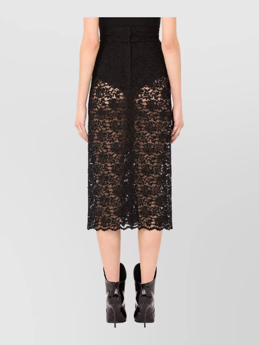 Dolce&Gabbana Floral Lace High-Rise Midi Skirt
