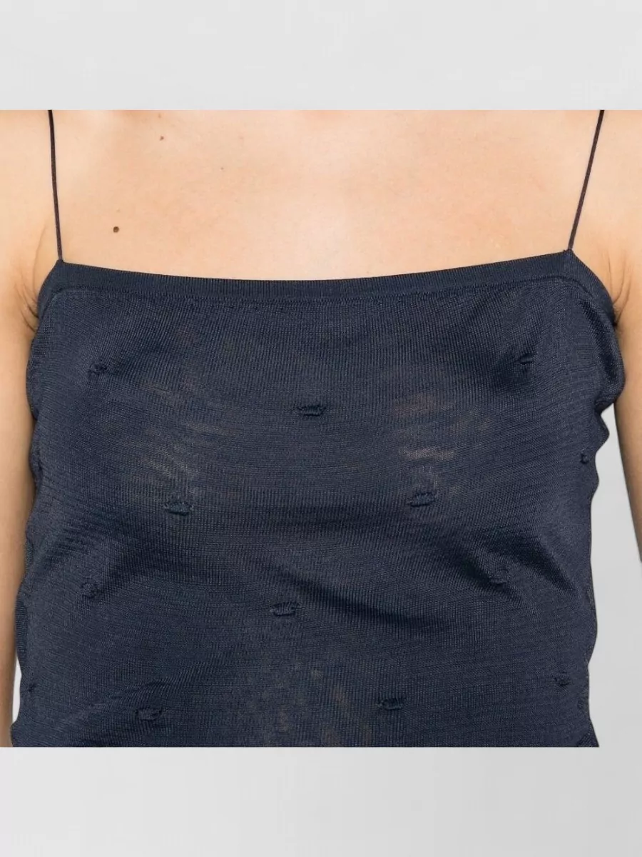 Jacquemus Sheer Textured Top Featuring Spaghetti Straps