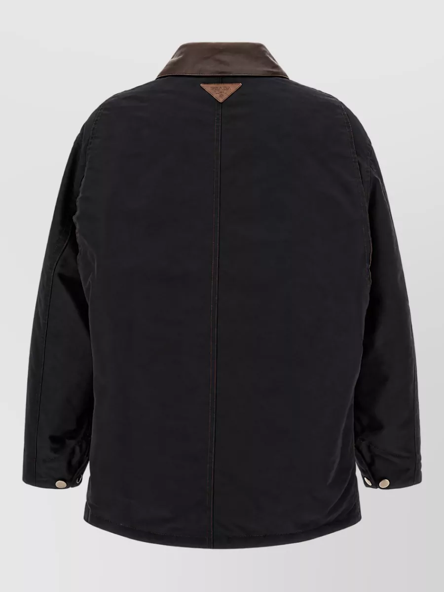 Prada Down Padded Canvas Single Breasted Coat