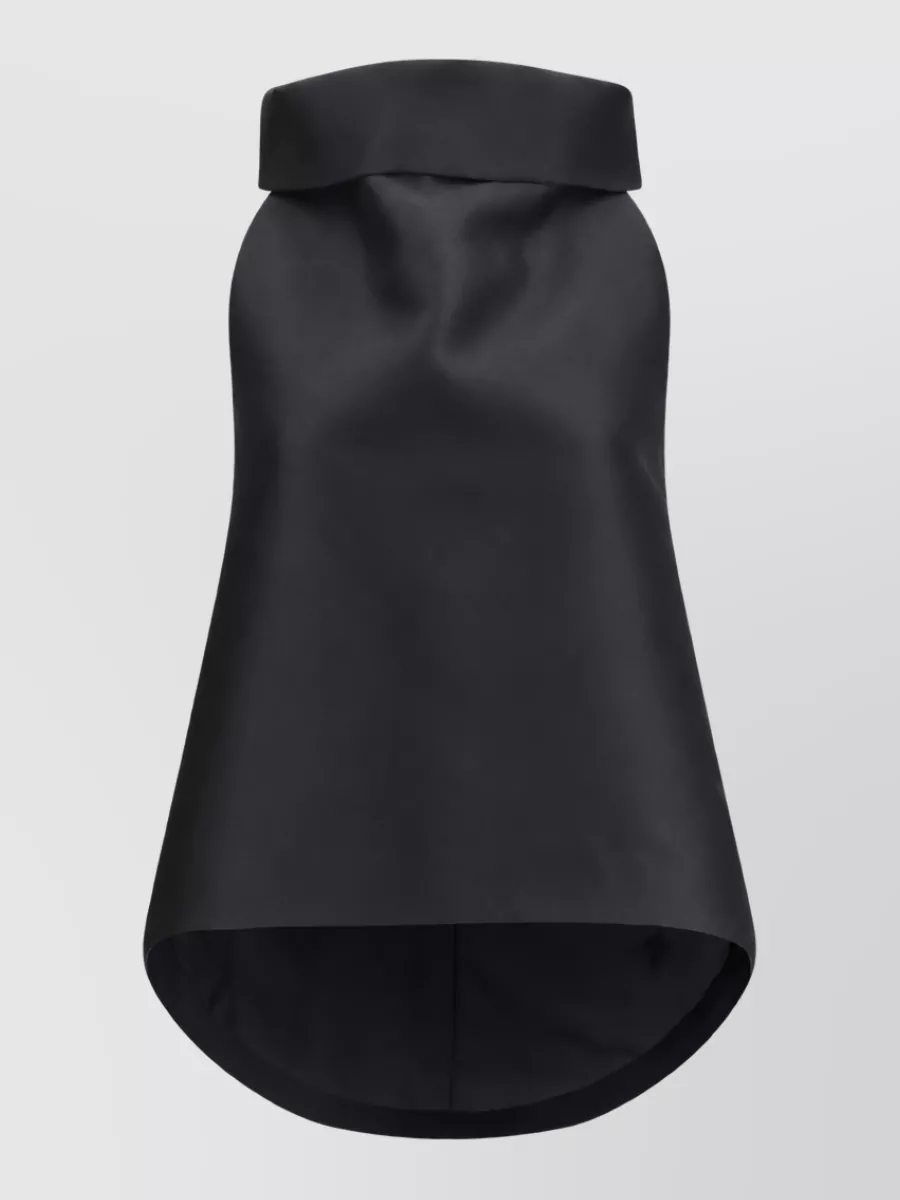 Balenciaga silk wool asymmetric sleeveless mini dress