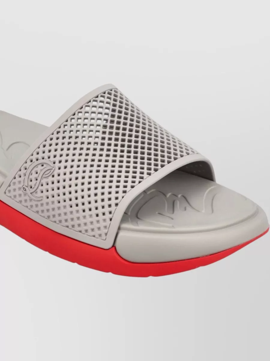 Christian Louboutin Perforated Logo-Plaque Pool Slides