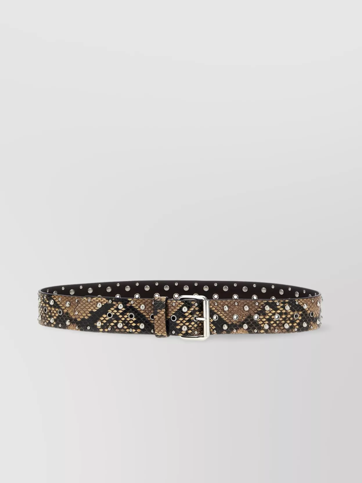 Shop Dries Van Noten Adjustable Snake Print Studded Belt