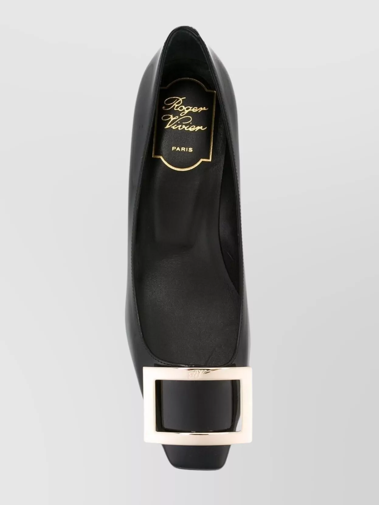 Roger Vivier Square Buckle Pumps In Patent Leather