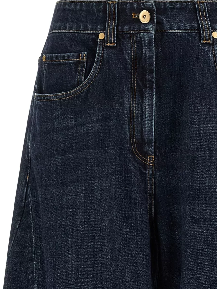 Brunello Cucinelli The Wide Barrel High-Rise Wide-Leg Denim Jeans