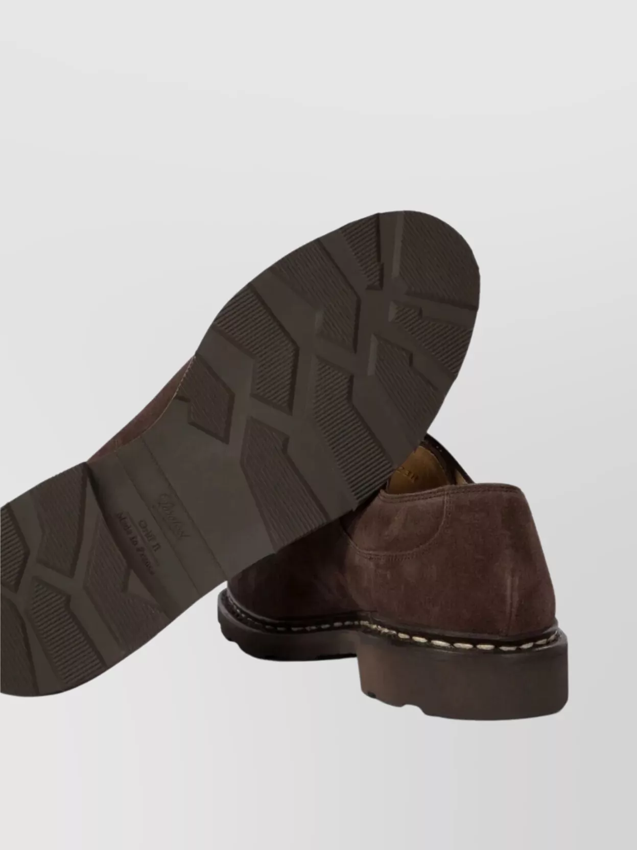 Paraboot Suede Derby With Chunky Sole And Stitched Detailing