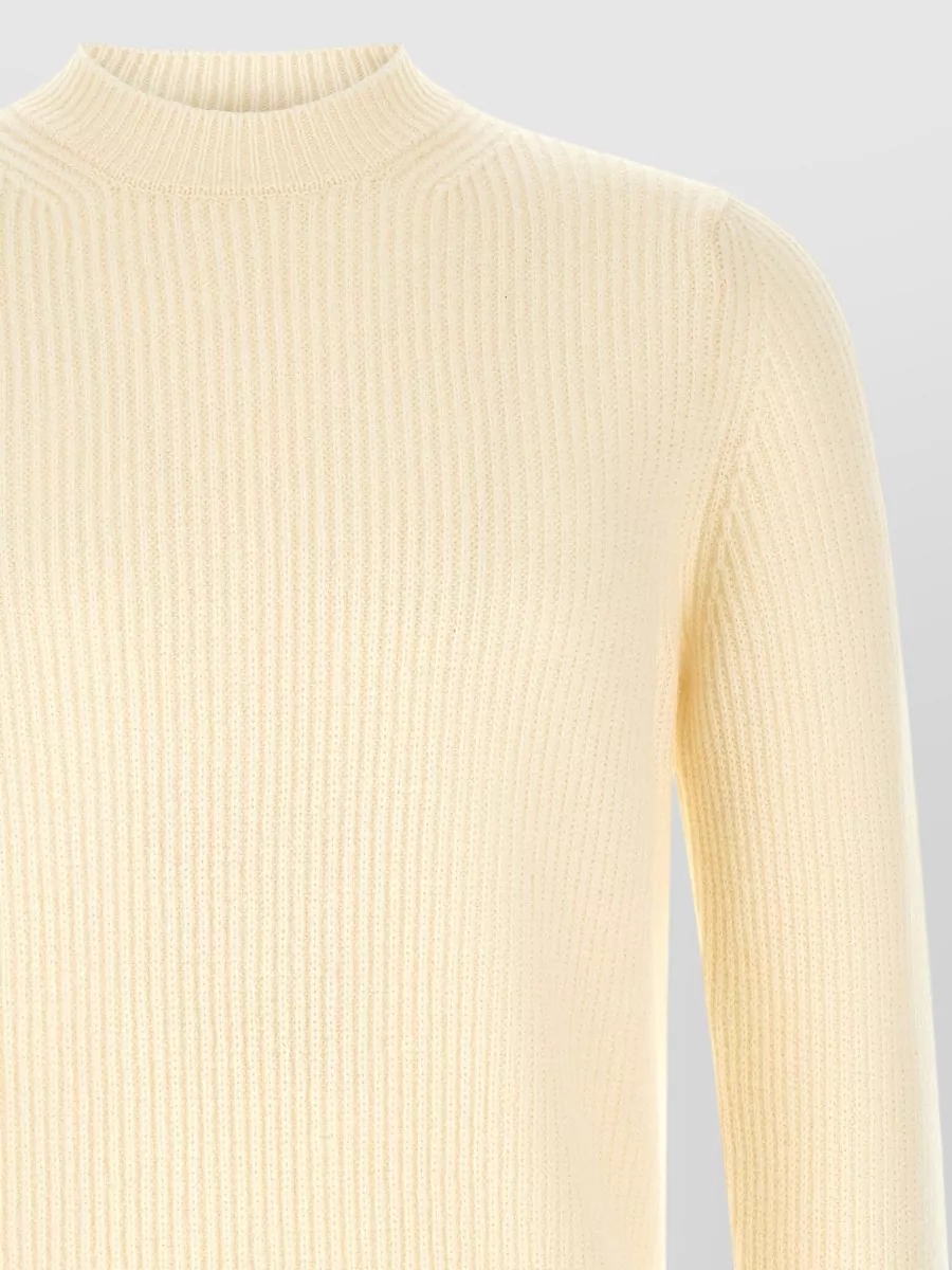Zanone Virgin Wool Ribbed Mock Neck Sweater