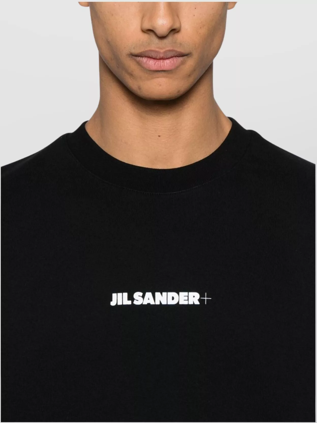 Jil Sander Crew Neck Cotton Sweatshirt With Ribbed Cuffs