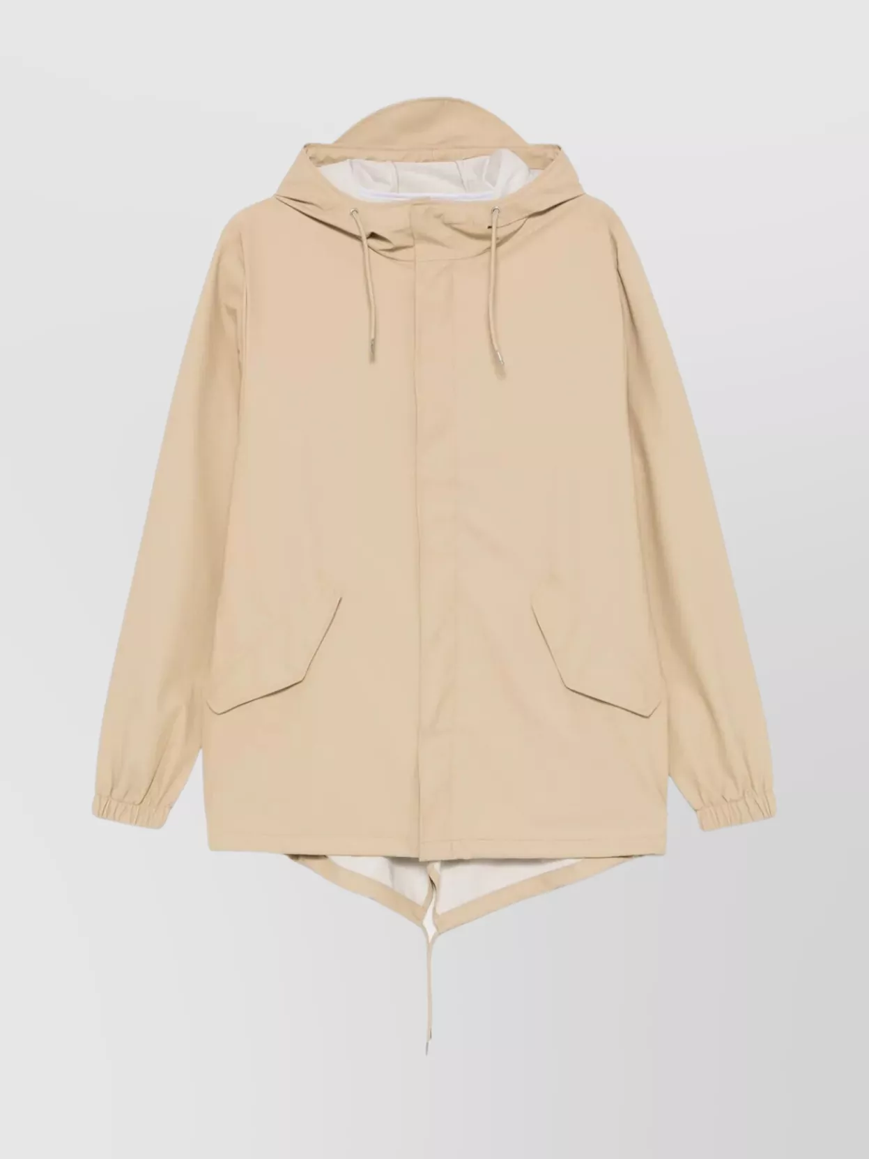 Rains Long Fish Jacket With Hood And Pockets