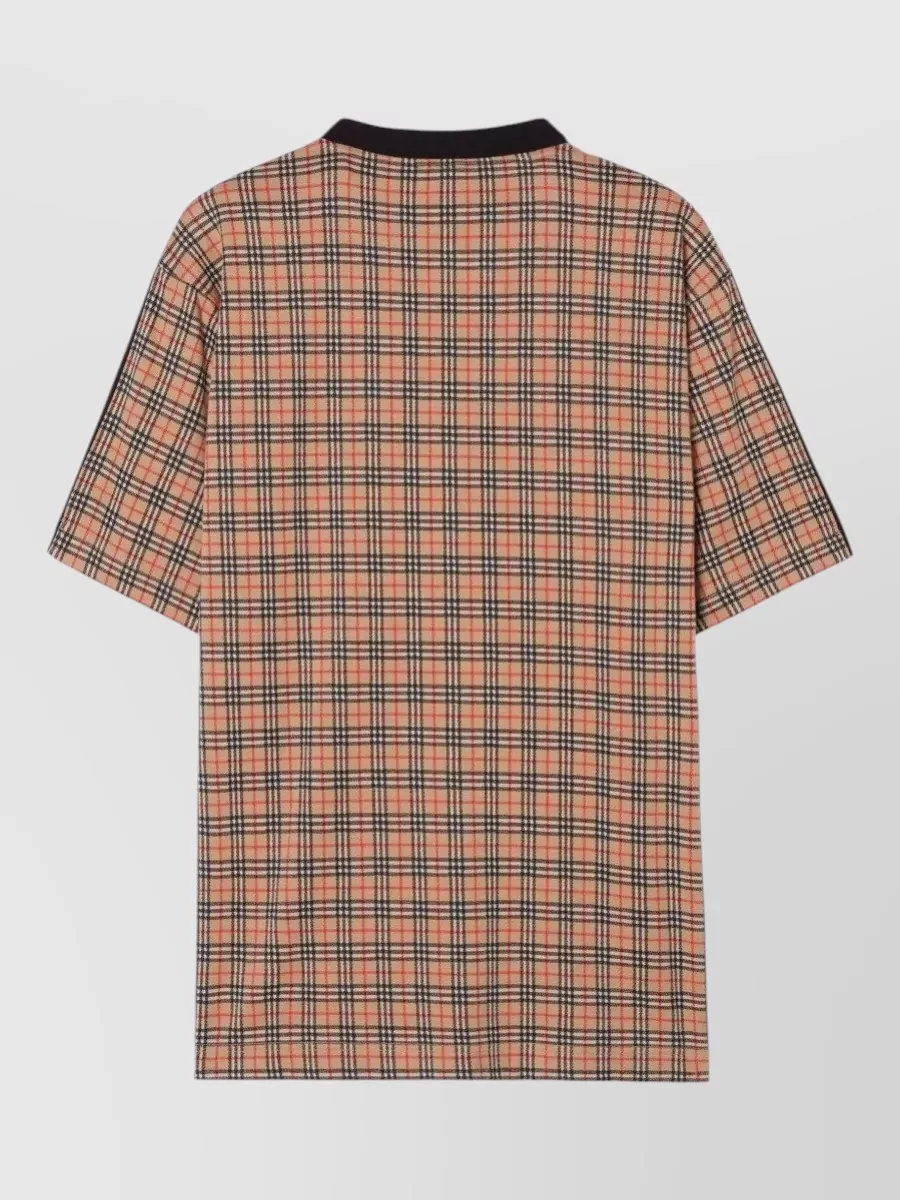 Burberry Cotton Two Tone Check Short Sleeve T Shirt