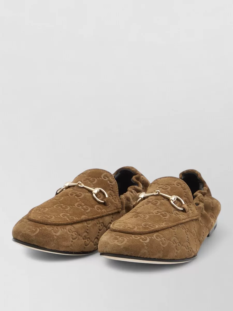 Gucci Loafers Horsebit Detail Suede Moccasins