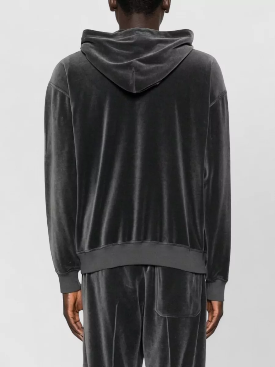 Tom Ford Velour Hooded Sweatshirt Kangaroo Pocket
